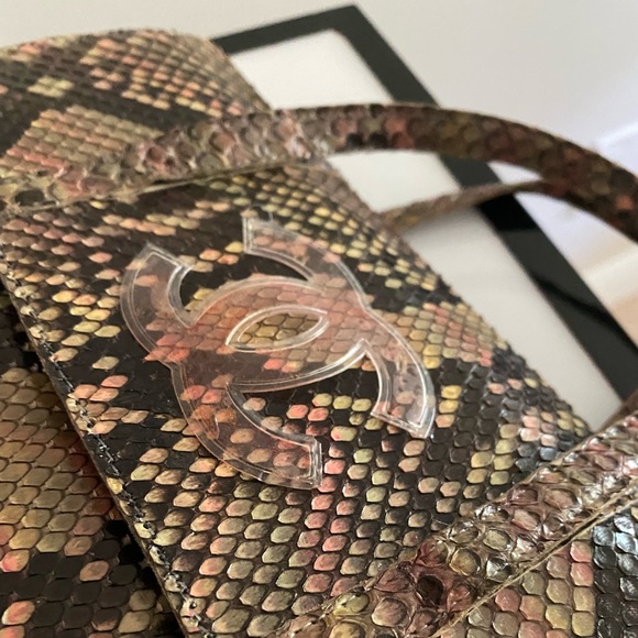Chanel Mini Vintage Python Satchel Tote Bag - Picture 9 of 13